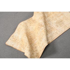 Turkish Vintage Patchwork Rug 1.6x3.3 ft <b>Brown</b> Solid <b>Wool</b> Eco-Friendly with Latex Backing - Product Image 4