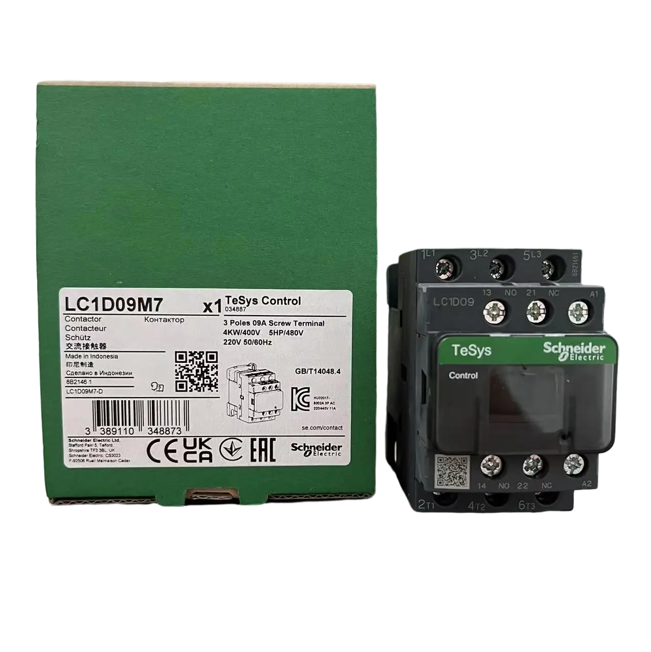 Nuevo diseño LC1D09M7 220 VAC 9A Schneider ac Contactor