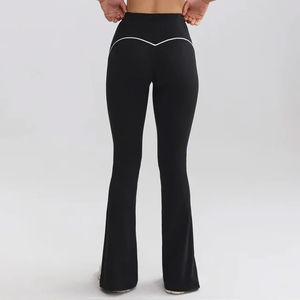 2025 Custom High-Waisted Mid-Waist Full-Length Flare Yoga Pants Stacked Leg Workout Gym Flared <b>Women</b> <b>Leggings</b> - Product Image 6