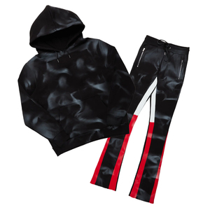 Conjunto de chándal acampanado para hombre de secado rápido para exteriores, chándal acampanado para hombre de estilo estampado atractivo en Tarifa mayorista - Product Image 4