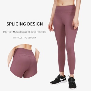 High Quality Custom <b>Women's</b> Gym Yoga <b>Leggings</b> Hot Sale High-Waisted Mid-Waist Fitness Workout Tights with Solid <b>Pattern</b> - Product Image 2