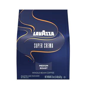 Lavazza-Café de grano entero Super Crema, tostado medio de café expreso, mezcla de Arábica y Robusta, bolsa de 2,2 LB - Product Image 1