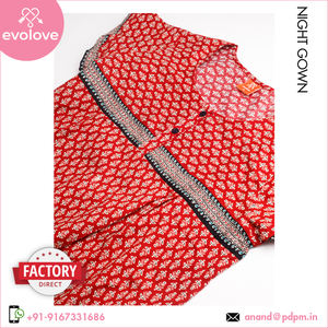 Fourniture directe d'usine de vêtements de nuit pour femmes XL 100% coton conception de robe de nuit accrocheuse pour un usage domestique de printemps grande taille - Product Image 4