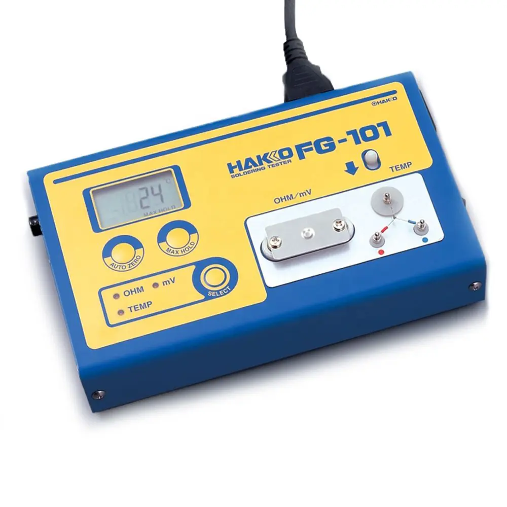 HAKKO penguji suhu besi solder FG101B, termometer penguji suhu pengukuran otomatis ujung solder pengukur suhu bocor Volt