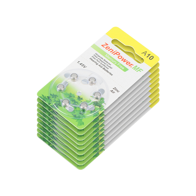 Zenipower Zinc Air Hearing Aid Batteries A10 1.45V Hearing Aid Battery  for BTE ITE