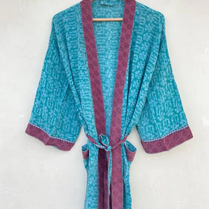 New Trendy Silk <b>Kimono</b> Robe Indian Silk Robe Crepe Silk <b>Kimono</b> - Product Image 1