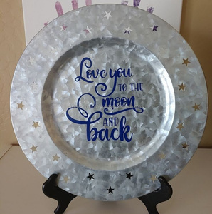 Placa de cargador galvanizada, juego de placas de cargador de vajilla de aspecto elegante, placa de cargador de Metal redonda para comedor de mesa - Product Image 4