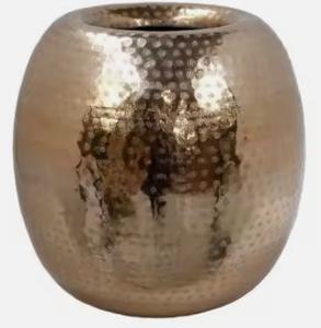 แจกันดอกไม้ทำจากทองเหลืองทรงกลมที่ทันสมัยของตกแต่งพื้นทำจากสเตนเลสสตีลสำหรับงานแต่งงานหรือห้องนั่งเล่นของตกแต่งบ้าน - Product Image 1