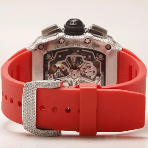 Luxury Business Men's 20mm Stainless Steel Analog <b>Watch</b> Iced VVS Moissanite <b>Diamond</b> Automatic Mechanical Miyota Crystal 3BAR - Product Image 3