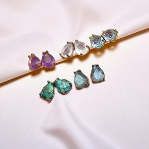 Pendientes de tuerca con forma de pera de piedras preciosas naturales de plata 925, joyería - Product Image 3