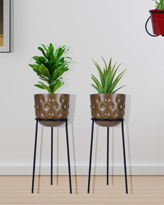 Maceta decorativa de metal de calidad superior con soporte dorado de impresión multicolor Maceta decorativa de jardín para el hogar de nuevo diseño - Product Image 3