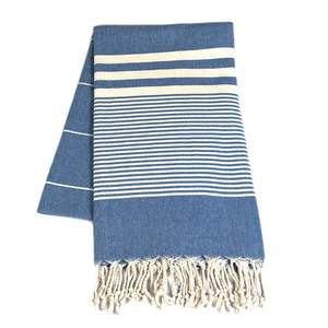 Serviette de plage en coton turc Peshtemal Fouta grande taille motif rond rayé personnalisable fait à la main en Inde par Avior pour nager - Product Image 1