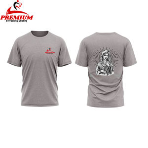 T-shirt personnalisé pour homme en coton et polyester lourd, respirant, col rond - Product Image 5