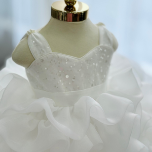 Alta calidad verano hasta la rodilla gasa fuera del hombro niñas princesa estilo lentejuelas tamaño grande OEM ODM hecho Vietnam niños - Product Image 2