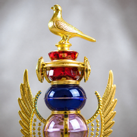Nouveau Trophée d'Excellence en Plastique Doré 2026, 40,5 cm, 38 cm, 37 cm, avec Logo Personnalisé, Sphère Bleue et Rose, Récompense de Championnat Sportif, Base Dorée