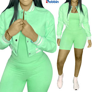 Veste de baseball d'hiver pour femme BOBBIN INDUSTRIES, en cuir et toile, écologique, réversible, matelassée, manches longues, personnalisable - Product Image 1