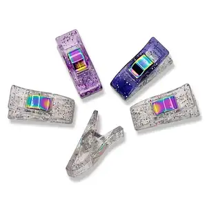Klip jahit Mini klip Quilting kain plastik Glitter warna pelangi