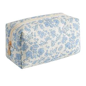 Usine de gros écologique 12oz toile fermeture éclair Portable léger Durable sac cosmétique personnalisé unisexe pochette de maquillage en lin - Product Image 2