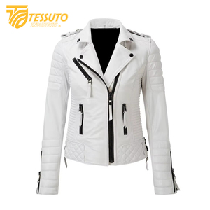Chaqueta de Cuero Genuino para Mujer de Primera Calidad, Cuello Alto, Transpirable, Invierno, MOQ Bajo, Elegante - Product Image 3