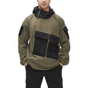 Nouvel arrivage Sweat-shirt tactique de grande rue en coton éponge français multi-poches à capuche au design unique Sweat-shirt à capuche pour homme - Product Image 4