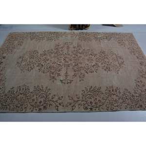 Tapis en laine marron traditionnel fait à la main 5.7x8.5 pieds Vintage turc Patchwork Rectangle Latex soutenu pour les adolescents ensembles de tapis - Product Image 3