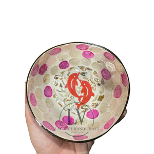Bol écologique en coquille de noix de coco avec incrustation de vadrouille et motif dauphin Bol en nacre de noix de coco fait main du Viet Nam - Product Image 6