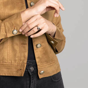 Chaqueta de piel auténtica personalizada con precios al por mayor, chaqueta de piel de ante con diseño de logotipo personalizado - Product Image 5