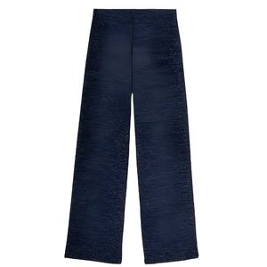 Pantalon décontracté à jambes larges en toile élégante anti-rides pour femmes, pantalon uni pour femmes, pantalon de bureau pour femmes, prix de gros à faible MOQ - Product Image 1