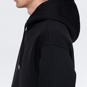 Fabricant sous contrat – Sweat à capuche vierge en mélange polycoton avec doublure polaire et bordures larges côtelées – Broderie personnalisée – Usine de confection - Product Image 4