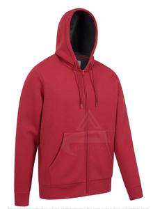 <b>Men's</b> Lightweight Hoodie Custom <b>Red</b> Cotton-Polyester Blend Borg <b>Fleece</b> Lining for Extra Warmth Comfortable for Winter - Product Image 6