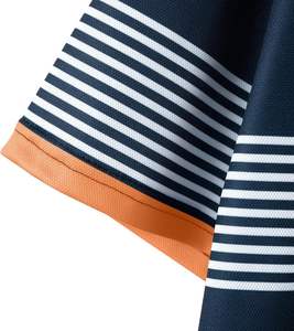 Tela de lona transpirable para Polo personalizada para hombre con patrón sólido de acabado de primera calidad y bordado personalizado - Product Image 5