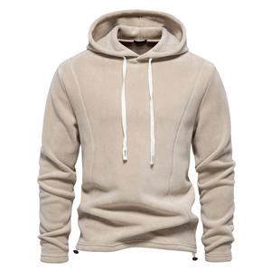 Sudadera con capucha de lana de algodón y poliéster para hombre, sudaderas con capucha de invierno con cremallera de gran tamaño y bordado suave de alto peso - Product Image 2