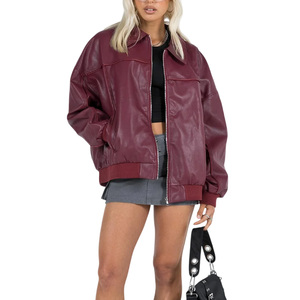 Blouson aviateur en cuir personnalisé avec logo personnalisé imprimé broderie Streetwear mode vêtements d'extérieur d'hiver fournisseur - Product Image 1