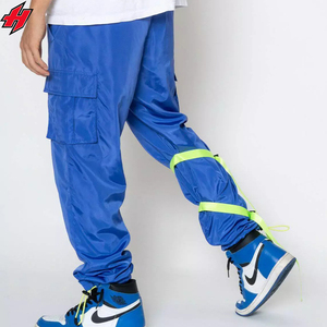 Custom <b>Men's</b> Lightweight High Quality Nylon Reflective Windbreaker Pants <b>Loose</b> <b>Fit</b> Oversize Drawstring Closure Mid Straight - Product Image 5