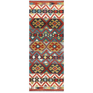 Alfombra Kilim de Maimana, Afganistán, 197 x 75 cm - Product Image 1