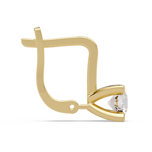 Pendientes de Aro con Cierre de Joyería de Moda, Oro Puro de 18K, Diamante Cultivado en Laboratorio de Corte Redondo, Joyería al por Mayor del Fabricante - Product Image 3