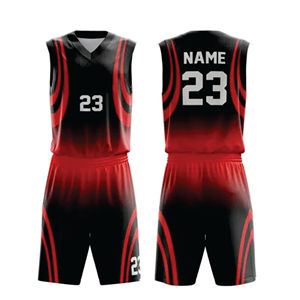 Conjunto de uniforme de baloncesto personalizable unisex, ropa deportiva transpirable de talla grande con impresión por sublimación, incluye Jersey y pantalones cortos - Product Image 1