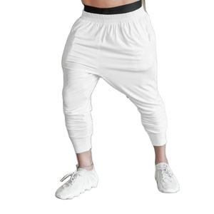 Pantalons de survêtement unisexes de haute qualité, taille élastique personnalisée, entrejambe tombant, respirants, 100% polyester, hiver, uni, design 2 en 1, côté - Product Image 2