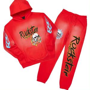 ชุดคอลเลคชั่นฤดูหนาวสำหรับผู้ชาย, กางเกงคอลเลกชั่นผ้าฝ้ายโพลีเอสเตอร์ระบายอากาศผ้าฟลีซด้านในมีฮู้ดกางเกงขายาวเย็บต่อกัน - Product Image 5