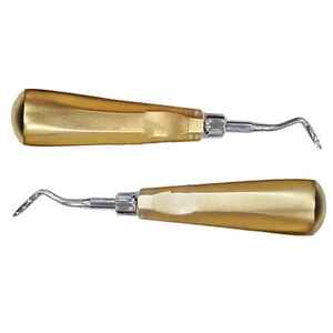 Juego de instrumentos quirúrgicos dentales manuales, elevador de raíz de luxación con acero inoxidable recubierto de plasma de titanio dorado reutilizable - Product Image 5