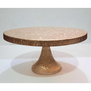 Plato Redondo de Primera Calidad para Exhibición de Postres, Soporte para Pastel de Metal Dorado Martillado Moderno para Decoración de Bodas y Hogar - Product Image 2