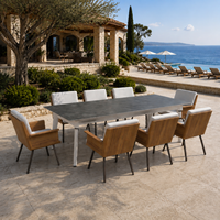 Ensemble de chaises de salle à manger d'extérieur sur mesure OEM pour hôtel et restaurant, en aluminium, résistant aux intempéries