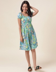 Vestido de algodón con estampado de bloque de mano indio, nueva moda, ropa informal de verano, estilo dulce, cintura Natural, Midi para regalo de San Valentín - Product Image 1