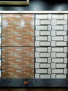 กระเบื้องบุผนังเซรามิกระดับสูงภายนอกเคลือบด้าน 30*60 ซม. ตกแต่งแสงสีเข้มผสมความหนา 9 มม. เอฟเฟกต์ 3 มิติผลิตในอินเดีย - Product Image 2