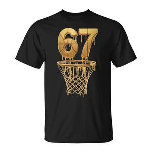 T-shirt promotionnel 67 Gold Drip Basketball Meme Alpha Slang 6/7/Six Seven - Product Image 1