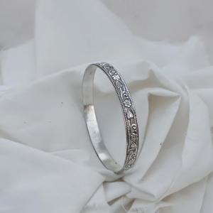 Vente chaude 925 Sterling Silver Flower & Leaf Texture Vintage Bracelet À La Main Pour Les Femmes De Mode Bijoux En Gros - Product Image 3