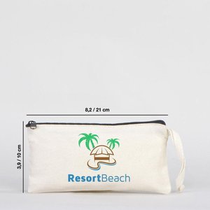 Personalized Fashionable Cotton <b>Makeup</b> Bag 8x4 Fabric Pencil <b>Case</b> Zipper Portable Cosmetic Bag Featuring Cartoon Letter Patterns - Product Image 3