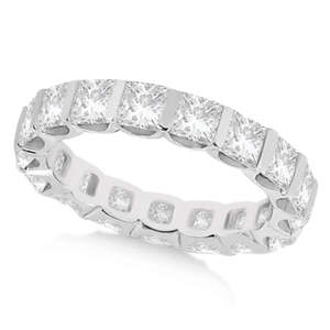 Anillo de Eternidad con Diamantes Talla Princesa, 1.15ct, Engaste de Barra, Joyería Fina de Platino con Baño de Rodio, Certificado IGI - Product Image 2