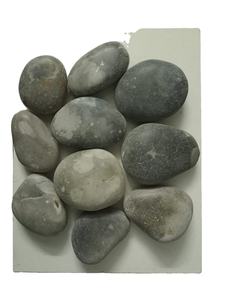 Galets de décoration de jardin en pierre naturelle polie gris clair brillant personnalisés, finition irrégulière avec style de design industriel - Product Image 3