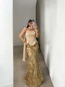 Vestido Formal de Lujo para Mujer, Vestido de Noche con Lentejuelas, Estilo Sirena, Manga Larga, para Boda o Fiesta, Color Borgoña, Crema, Azul Marino, Tallas 36, 38, 40, 42 - Product Image 3